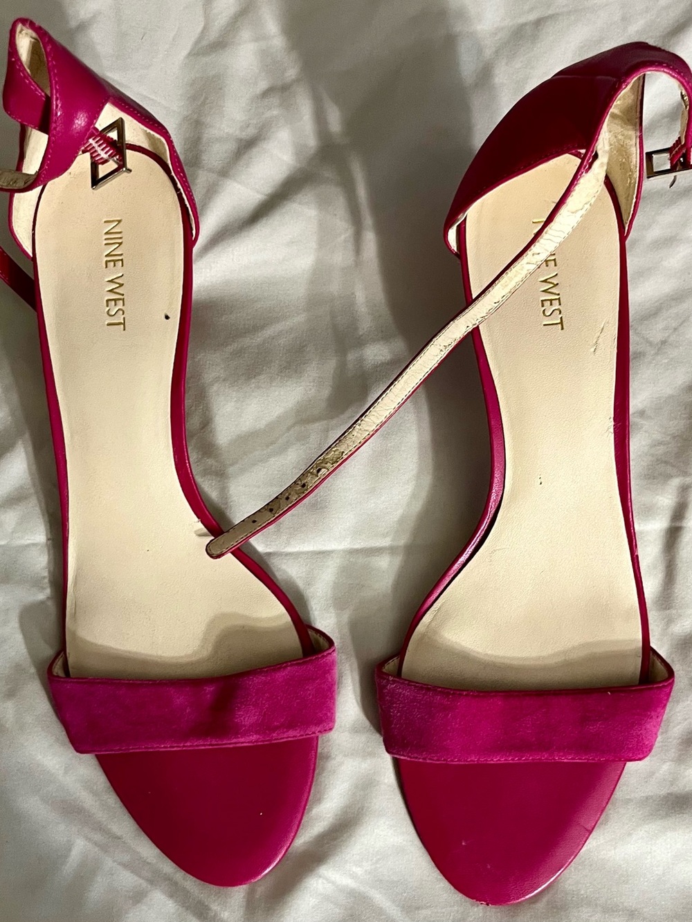 Nine West Pink Open-Toe Ankle-Strap Heels